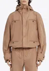 Ferragamo Hooded Casual Jacket In Beige