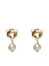 Ferragamo Women Hook Earrings With Pearls Bijoux In Gold