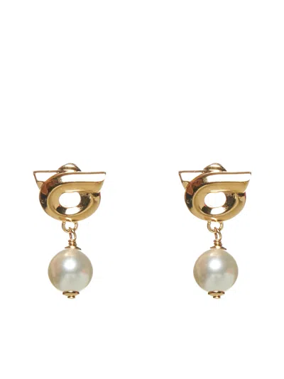 Ferragamo Hook Earrings With Pearls Bijoux In Gold