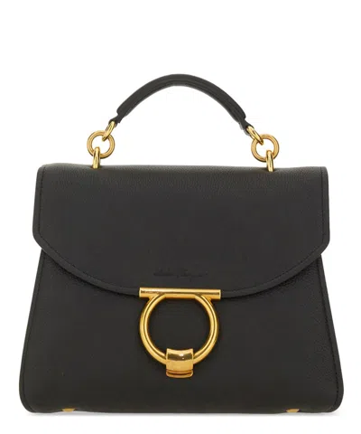 Ferragamo Hooks Mini Handbag In Black