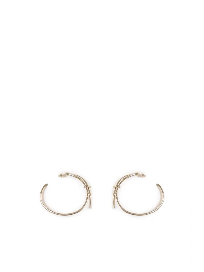 Ferragamo Hoop Earrings With Knot In Golden