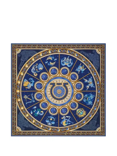 Ferragamo Horoscope Print Silk Scarf In Multi