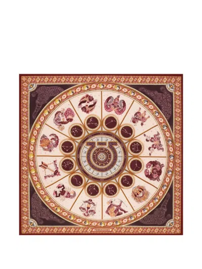 Ferragamo Horoscope Print Silk Scarf In Multi