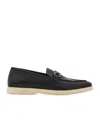 Ferragamo Cosimo Gancini Leather Loafers In Black