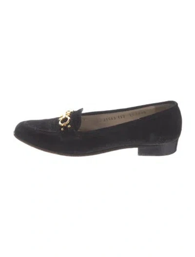 Pre-owned Ferragamo Horsebit Accent Suede Loafers In Blue