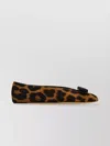 Ferragamo Horsehair Print Bow Ballet Flats