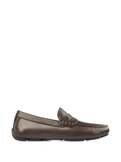 Ferragamo Horseshoe-detail Loafers In Brown