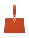 Ferragamo Rectangular Orange Clutch With Gold-tone Clasp In Orange