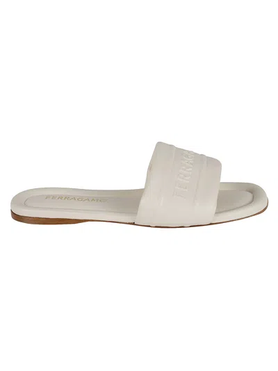 Ferragamo Hotel Sliders In White
