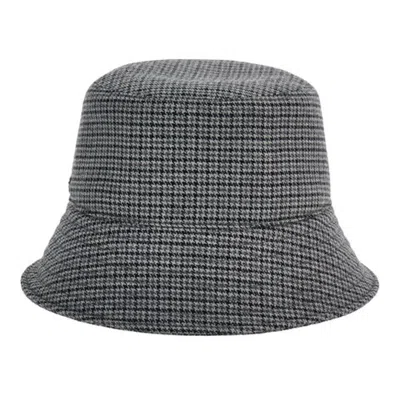 Ferragamo Houndstooth Wool Bucket Hat In ["grey"]