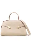 Ferragamo Medium Hug Top-handle Bag In Brown