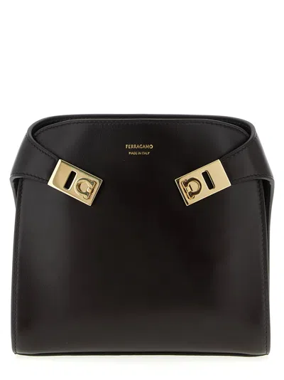 Ferragamo Hug Bb S Crossbody Bags Brown In Black