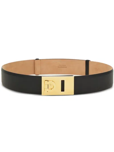 Ferragamo Hug Belt In Black