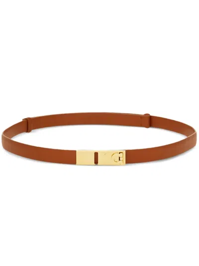 Ferragamo Hug Belt In Brown