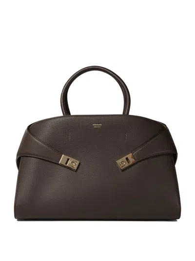 Ferragamo Women's "hug Bicolor" Handbag In Brown