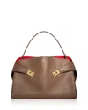 Ferragamo Structured Silhouette Shoulder Bag With Top Handle In Brown
