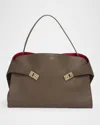 Ferragamo Large Hug Soft Bi-color Shoulder Bag In Clay