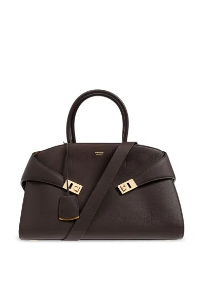 Ferragamo Medium Hug Tote Bag In Brown