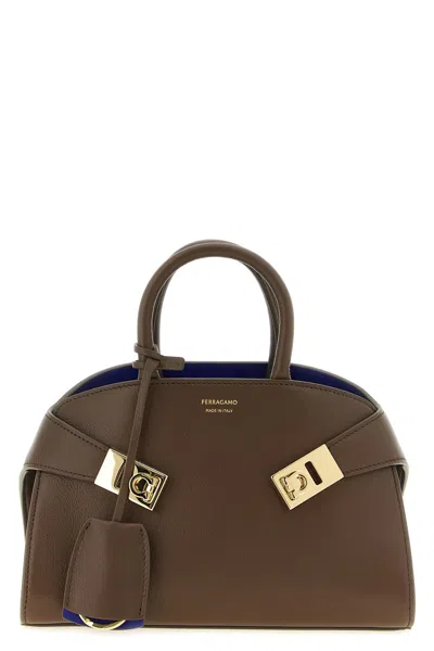 Ferragamo 'hug Bicolor (xs)' Handbag In Brown