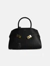 Ferragamo 'hug' Black Leather Bag In Black