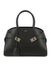 Ferragamo Medium Hug Leather Top Handle Bag In Black