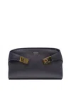 Ferragamo Structured Silhouette Top Handle Gold-tone Hardware In Blue