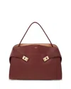Ferragamo Medium Hug Soft Leather Shoulder Bag In College Red