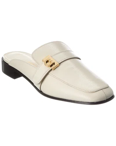 Ferragamo Hug Buckle Leather Mule In Brown