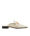 Ferragamo Hug Buckle Loafer Mule In White
