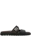 Ferragamo Hug-buckle Sandals In Black