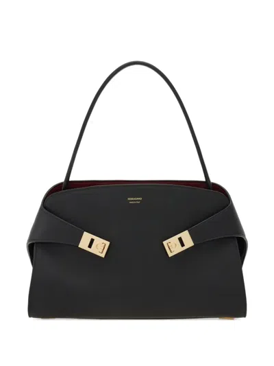 Ferragamo Hug-buckle Tote Bag In Black