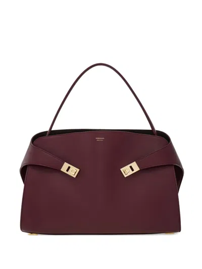 Ferragamo Hug Buckle Tote Bag In Red