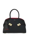 Ferragamo Hug Buckle-fastening Tote Bag In Blue