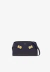 Ferragamo Hug Calf Leather Crossbody Bag In Blue