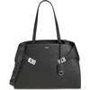 Ferragamo Hug Calfskin Leather Tote In Black