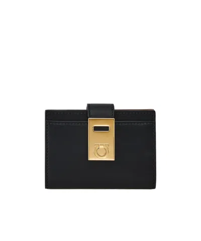Ferragamo Hug Card Clip In Black