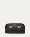 Ferragamo Hug Colorblock Leather Crossbody Bag In Nero