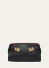 Ferragamo Hug Colorblock Leather Crossbody Bag In Red