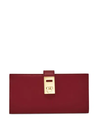 Ferragamo Hug Continental Wallet In Red