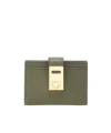Ferragamo Portacarte Hug Leather Cardholder In Green