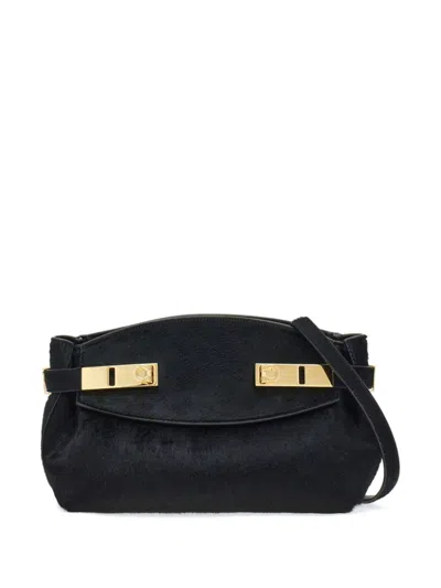 Ferragamo Large Hug Pouch In Black