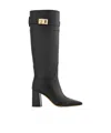 Ferragamo Hug Buckle Below-the-knee Boots In Black