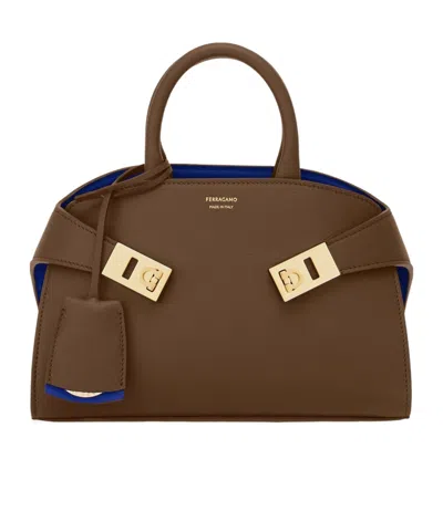 Ferragamo Hug Dual-handle Shoulder Bag In Brown