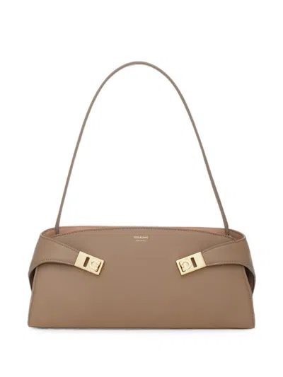 Ferragamo Hug East-west Shoulder Bag In Brown