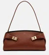 Ferragamo Hug East-west Small Leather Shoulder Bag In Brown