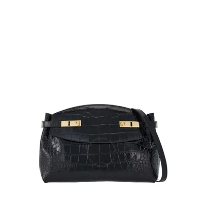 Ferragamo Hug Gancini-buckled Calfskin Shoulder Bag In Black