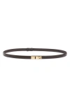 Ferragamo Hug Gancio Expandable Leather Belt In Brown