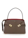 Ferragamo Large Hug Soft Shoulder Bag In Grey