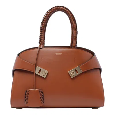Ferragamo Hug Handbag In Brown