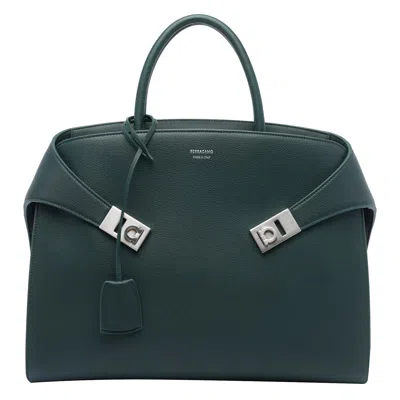 Ferragamo Hug Tote Bag In Green